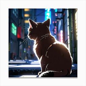 Default Sneaky Cat Art 3 Canvas Print