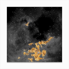 100 Nebulas in Space with Stars Abstract in Black and Gold n.070 Canvas Print