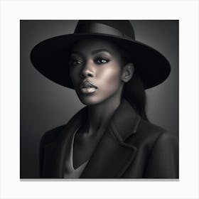 Black Woman In A Hat 2 Canvas Print