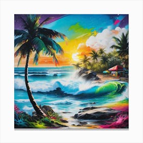 Sunset At The Beach 56 Canvas Print
