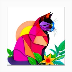 Origami Cat Canvas Print