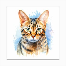 Bengal Glitter Cat Portrait 3 Canvas Print