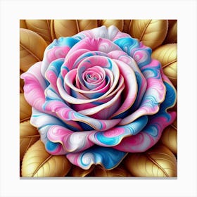 Pink And Blue Rose Canvas Print