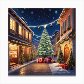 Christmas Street Canvas Print