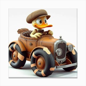 Donald Duck In A Car 8 Canvas Print