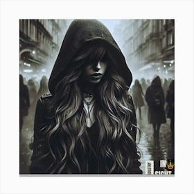 Girl In A Hood Canvas Print
