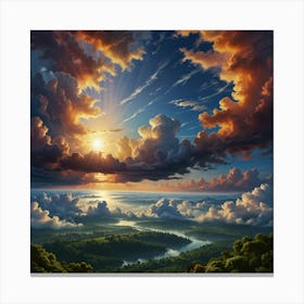 Clouds Over The Valley Canvas Print