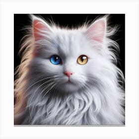 White Cat With Blue Eyes 10 Canvas Print
