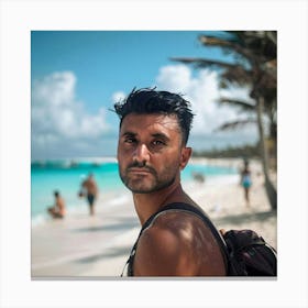 Man On The Beach Canvas Print