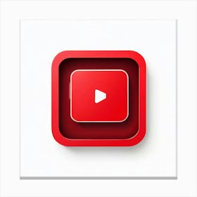 Youtube Video Streaming Platform Media Content Icon Logo Red Play Watch Channel Subscrib (6) Canvas Print