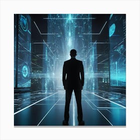 Futuristic Man In A Futuristic World Canvas Print