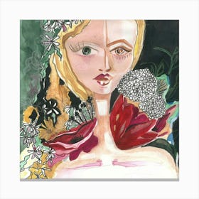 In Her Garden (2) Canvas Print