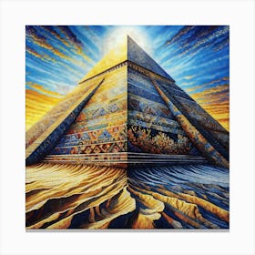 The Great Pyramid of Pharaoh Rameses II in Egypt Mosaic Wall Art Canvas Print