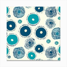 Blue Circles 23 Canvas Print