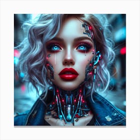 Cyborg Girl Canvas Print