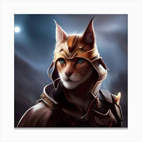 Cat In Armor 1 Canvas Print