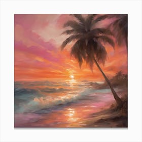 Sunset At The Beach 36 Canvas Print