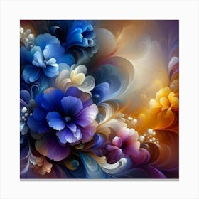 Abstract Flowers 1 Canvas Print