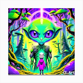 Aliens In The Forest Canvas Print