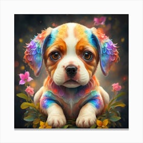 Rainbow Puppy Canvas Print