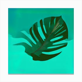 Single Tropical Leaf On A Solid Background Simple Minimalist Flat Art, Tropical leaf art Canvas Print