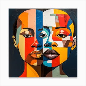 Portrait Of Two Women Canvas Print