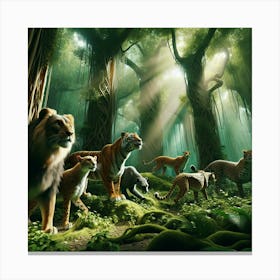 Tigers In The Jungle Canvas Print