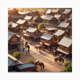 Western Town In Texas With Horses No People Miki Asai Macro Photography Close Up Hyper Detailed Canvas Print