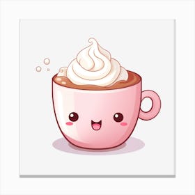 Cute Kawaii Coffee Canvas Print