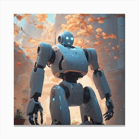 Robot In The City 6 Canvas Print