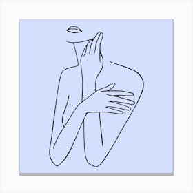 Woman Touching Her Face Canvas Print