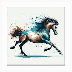 Watercolor Animal Horse Canvas Print