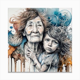 Woman And A Child Canvas Print