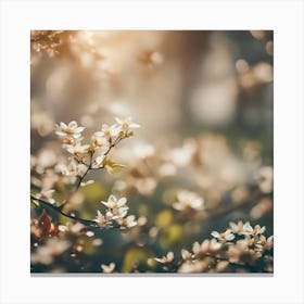 White Blossoms In The Sun Canvas Print