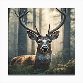 Deer In The Forest 204 Canvas Print