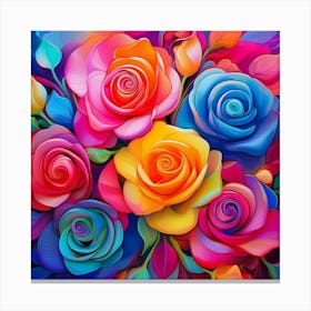 Colorful Roses 7 Canvas Print