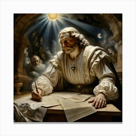 Jesus Writing Canvas Print