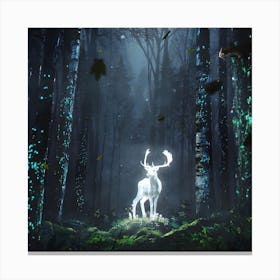 Deer In The Forest Canvas Print