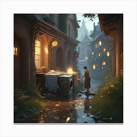 Night In The Alley Canvas Print