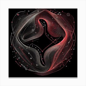 amoled line , Black and Red , black background 1 Canvas Print