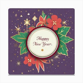 Happy New Year Greeting Card 1 Canvas Print