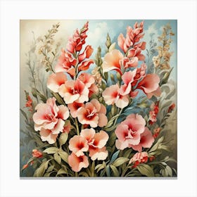 Flower Motif Painting Snapdragon Art Print 3 Canvas Print