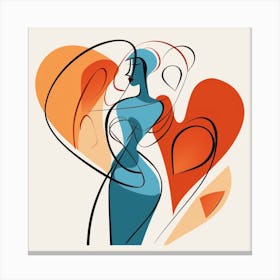 Heart Person Silhouette Canvas Print