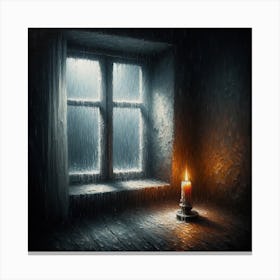 Dark Room With A Candle Canvas Print