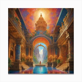 Fountain Of The Gods paintings art print Canvas Print