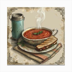 Tomato Soup And Grilled Cheese Canvas Print