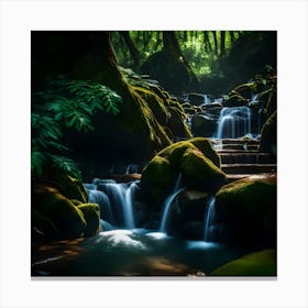 Waterfall In The Forest Canvas Print