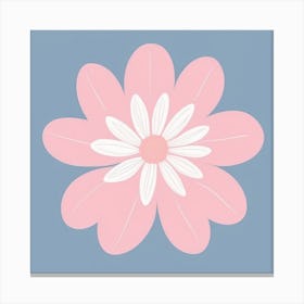 A White And Pink Flower In Minimalist Style Square Composition 232 Canvas Print