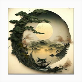 Mountain Temple Japan Canvas Print