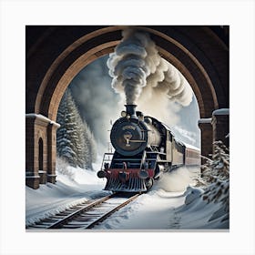 Steam train 2 Created Using Imagine AI Art Canvas Print